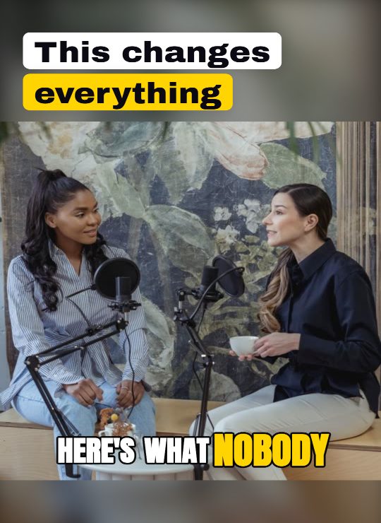 A vertical clip in the title panel layout: a bold headline on a dark panel across the top, the speaker in a box in the middle of the frame, and karaoke-style captions in a band under the box.